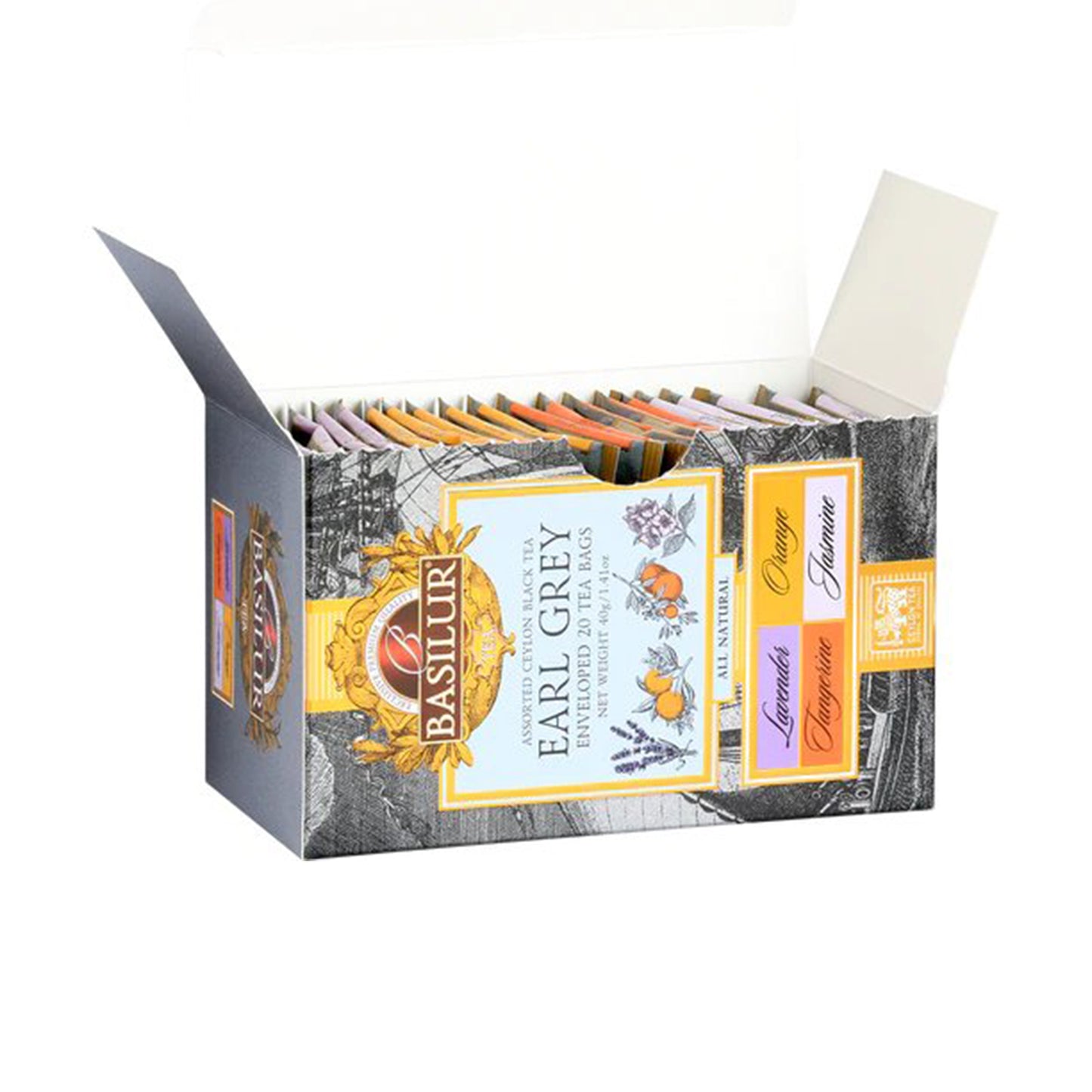 Collection Basilur Earl Grey (40 g) 20 sachets de thé