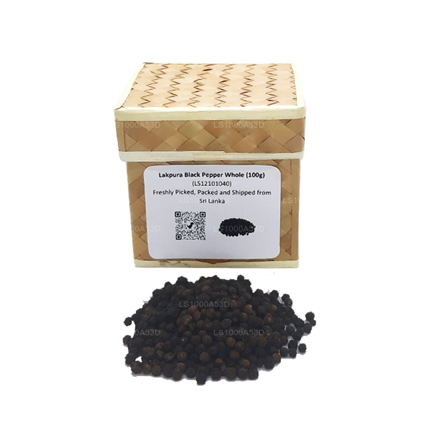 Poivre noir Lakpura entier (100g) Boîte