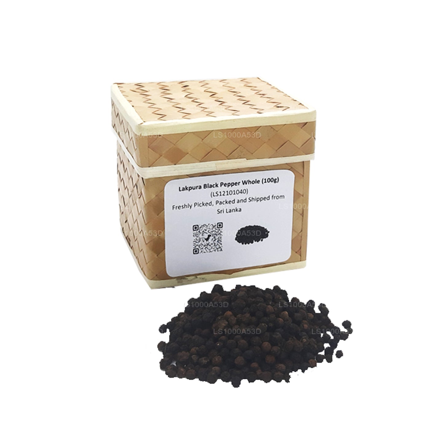 Poivre noir Lakpura entier (100g) Boîte