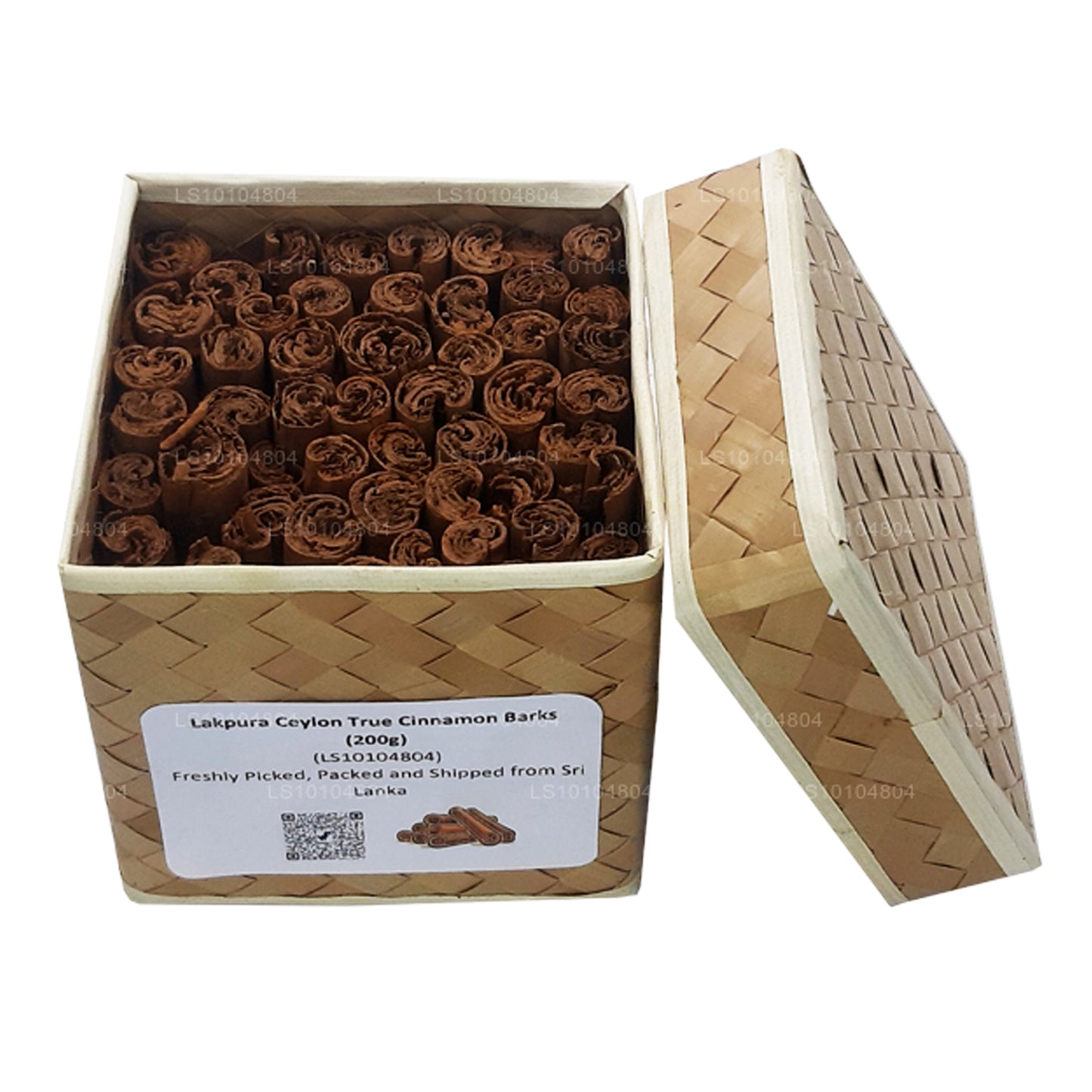 Boîte d'écorces de cannelle véritable de Ceylan biologiques (200 g) Lakpura