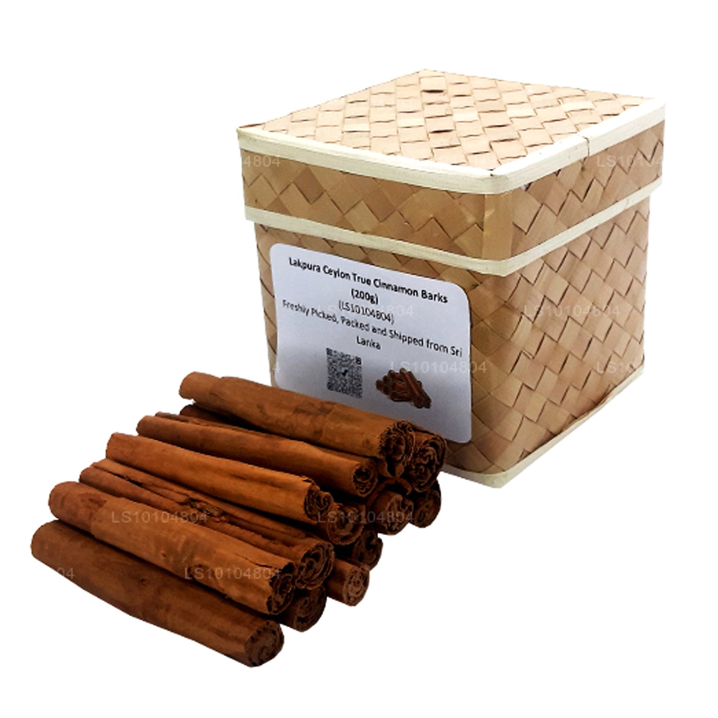 Boîte d'écorces de cannelle véritable de Ceylan biologiques (200 g) Lakpura