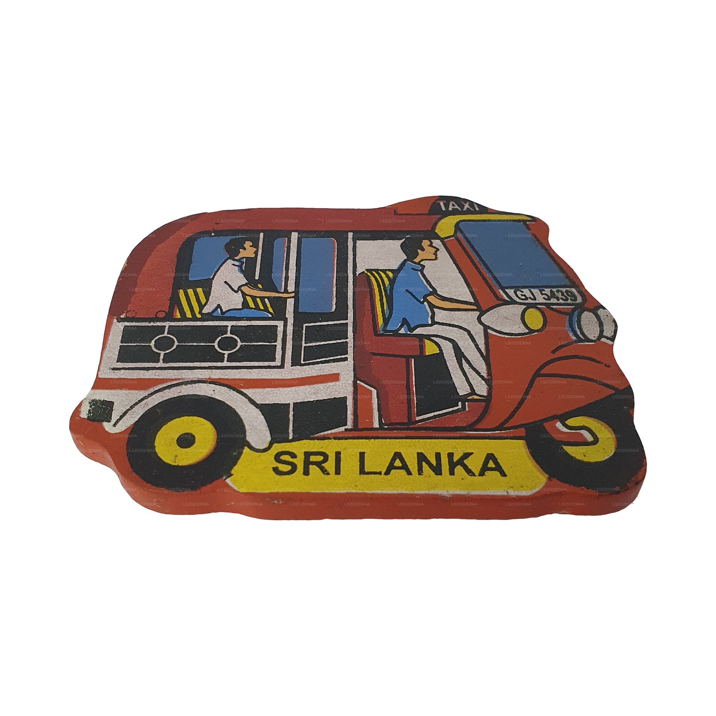 Aimant rouge pour réfrigérateur Tuk Tuk du Sri Lanka