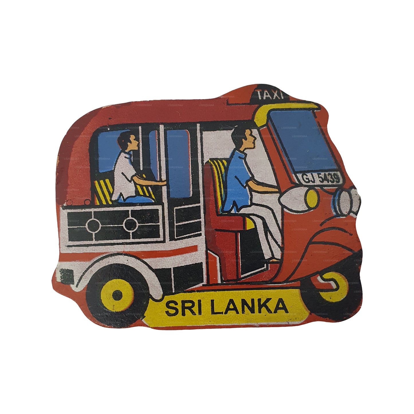 Aimant rouge pour réfrigérateur Tuk Tuk du Sri Lanka