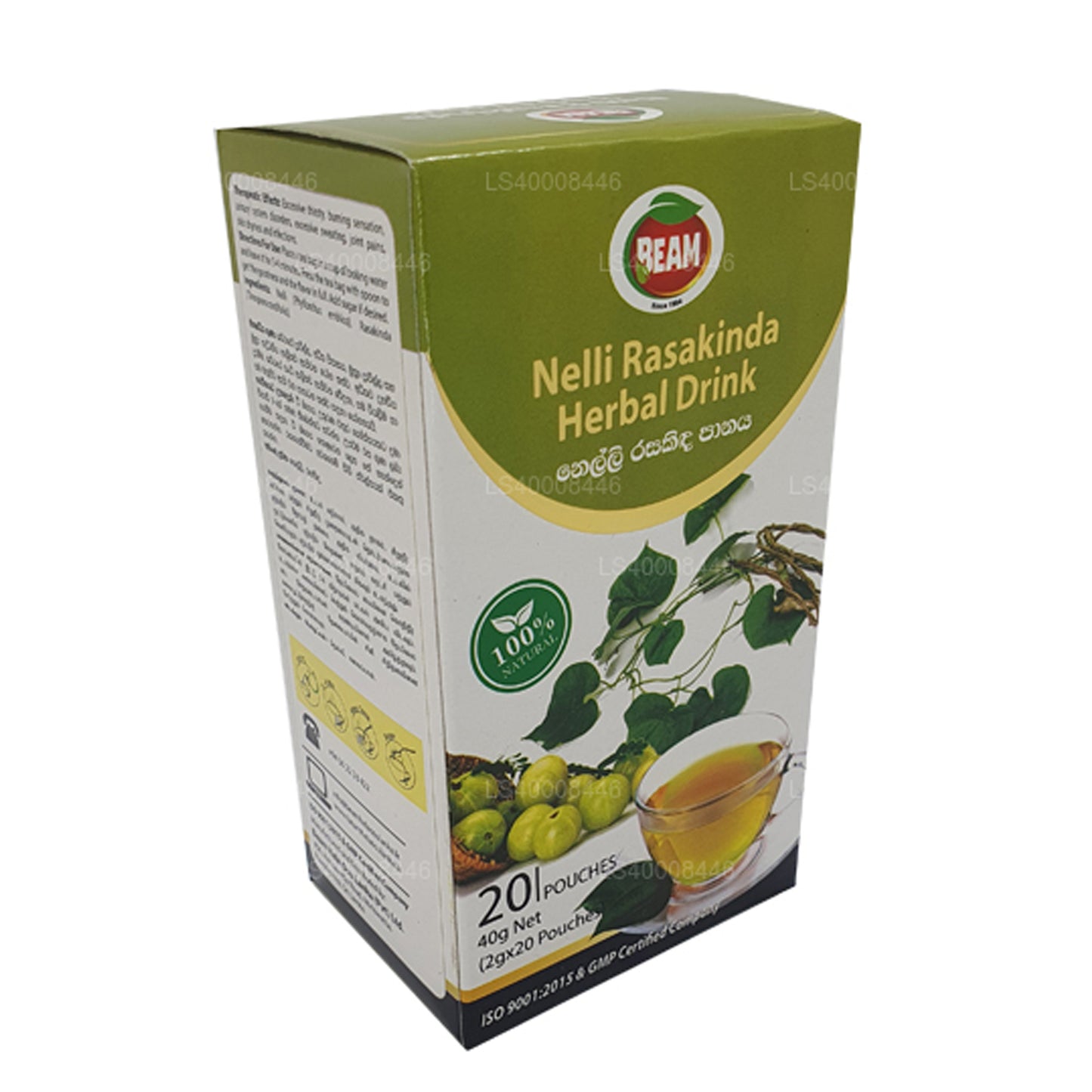 Boisson aux herbes Beam Nelli Rasakinda (40 g) 20 sachets de thé