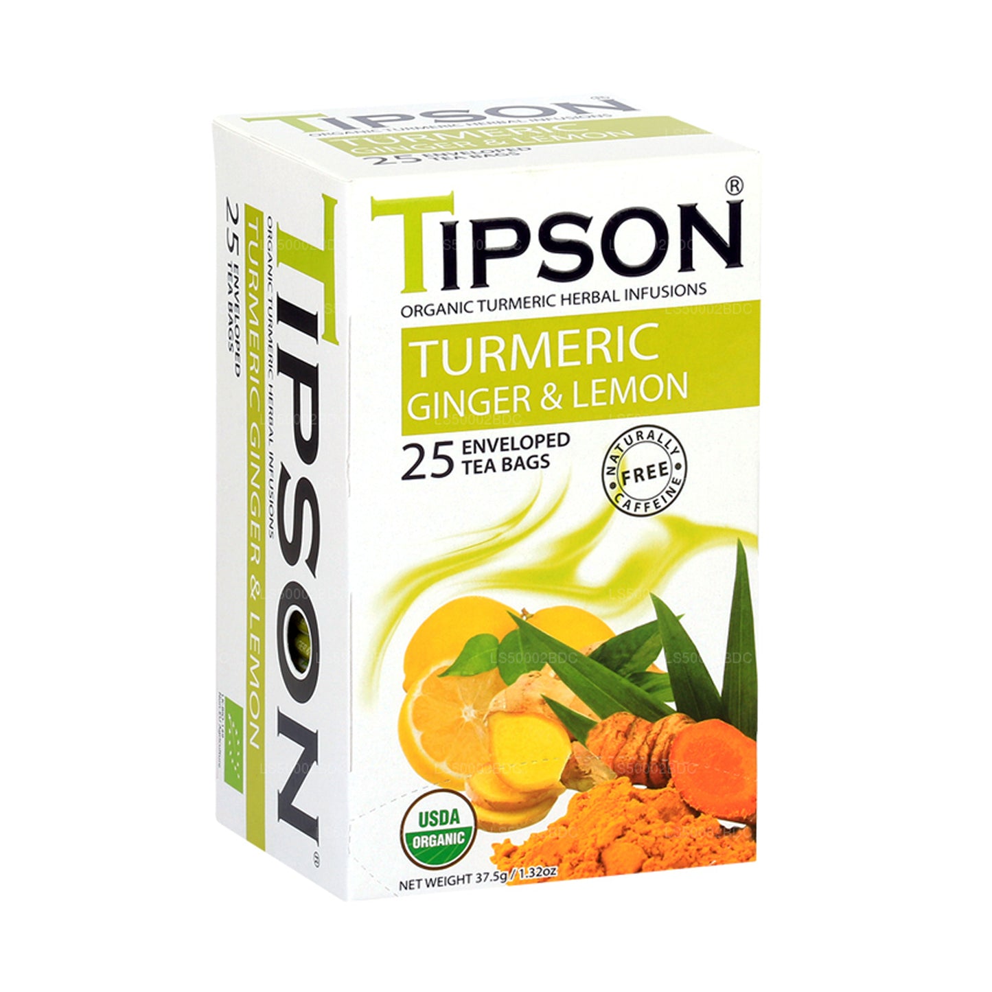 Tipson Tea Curcuma, gingembre et citron biologiques (37,5 g)