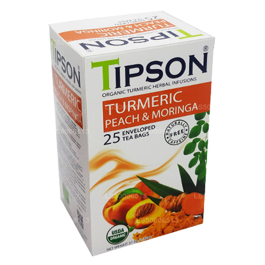 Tipson Tea, curcuma, pêche et moringa biologiques (37,5 g)