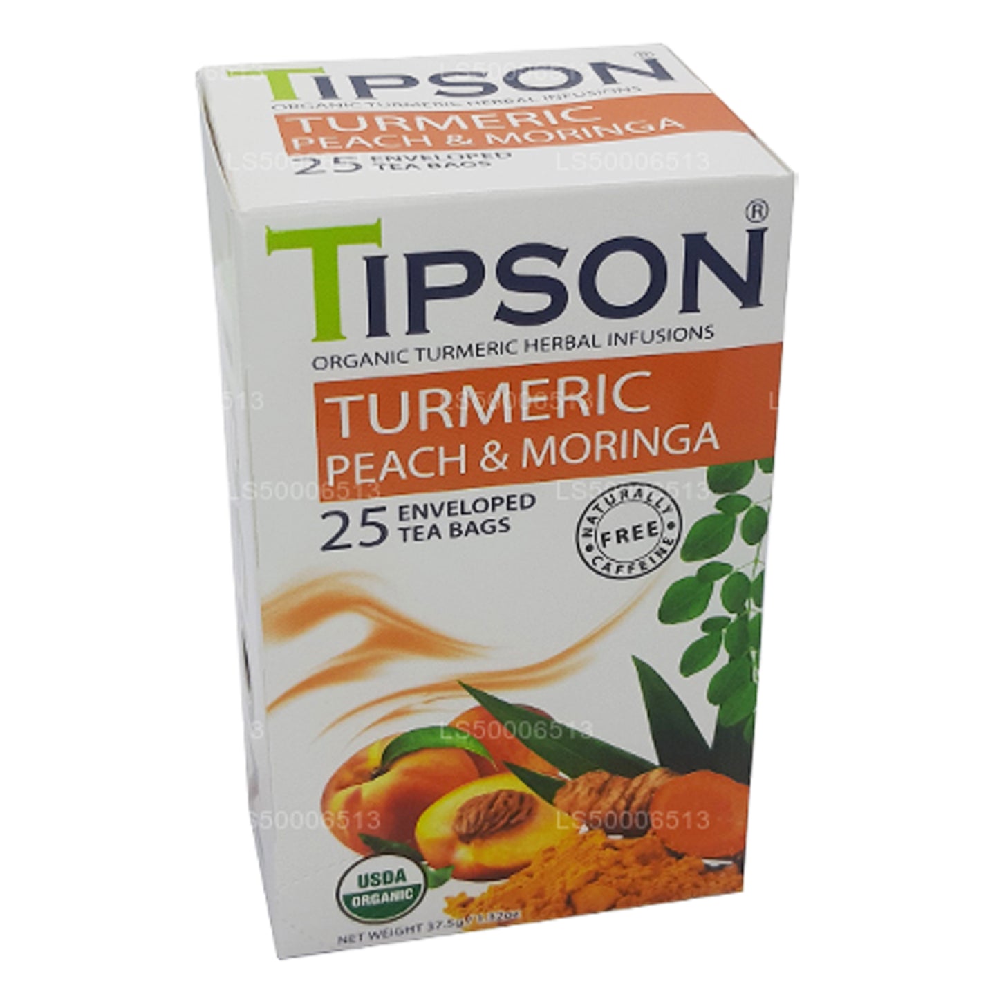 Tipson Tea, curcuma, pêche et moringa biologiques (37,5 g)