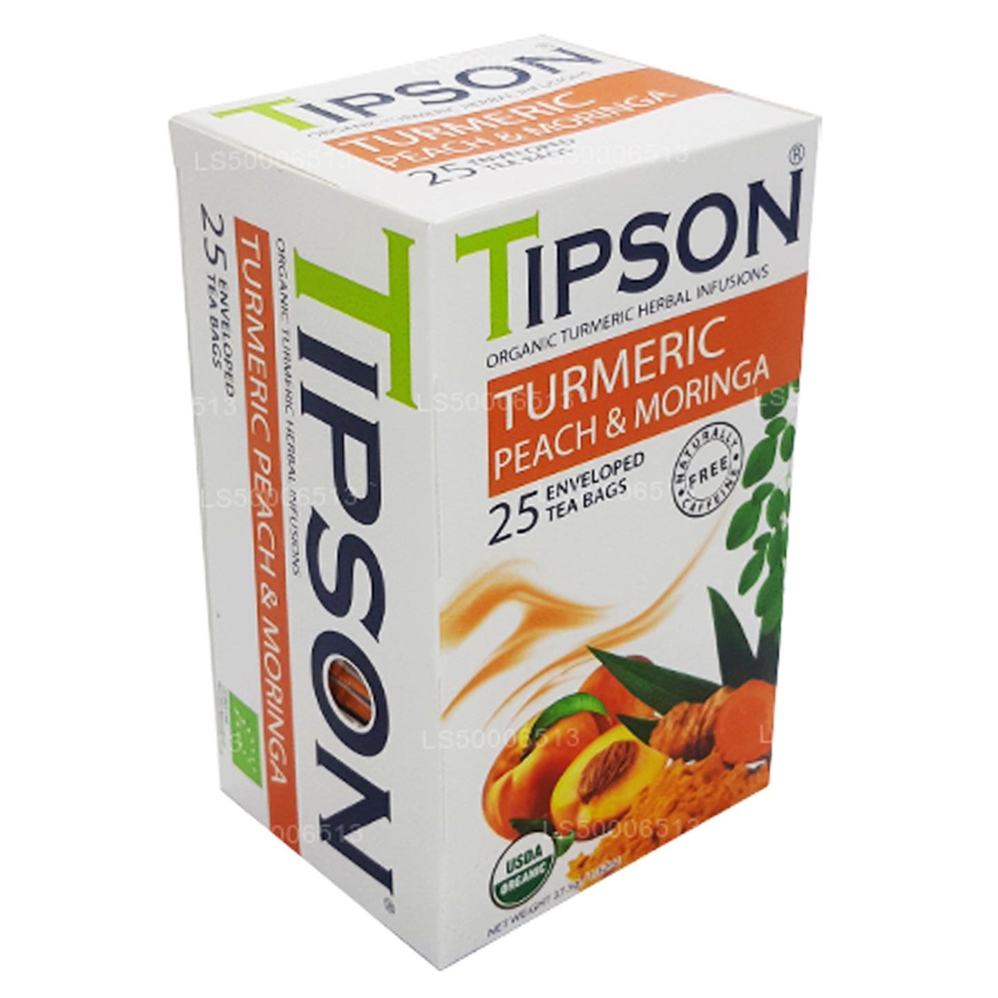 Tipson Tea, curcuma, pêche et moringa biologiques (37,5 g)