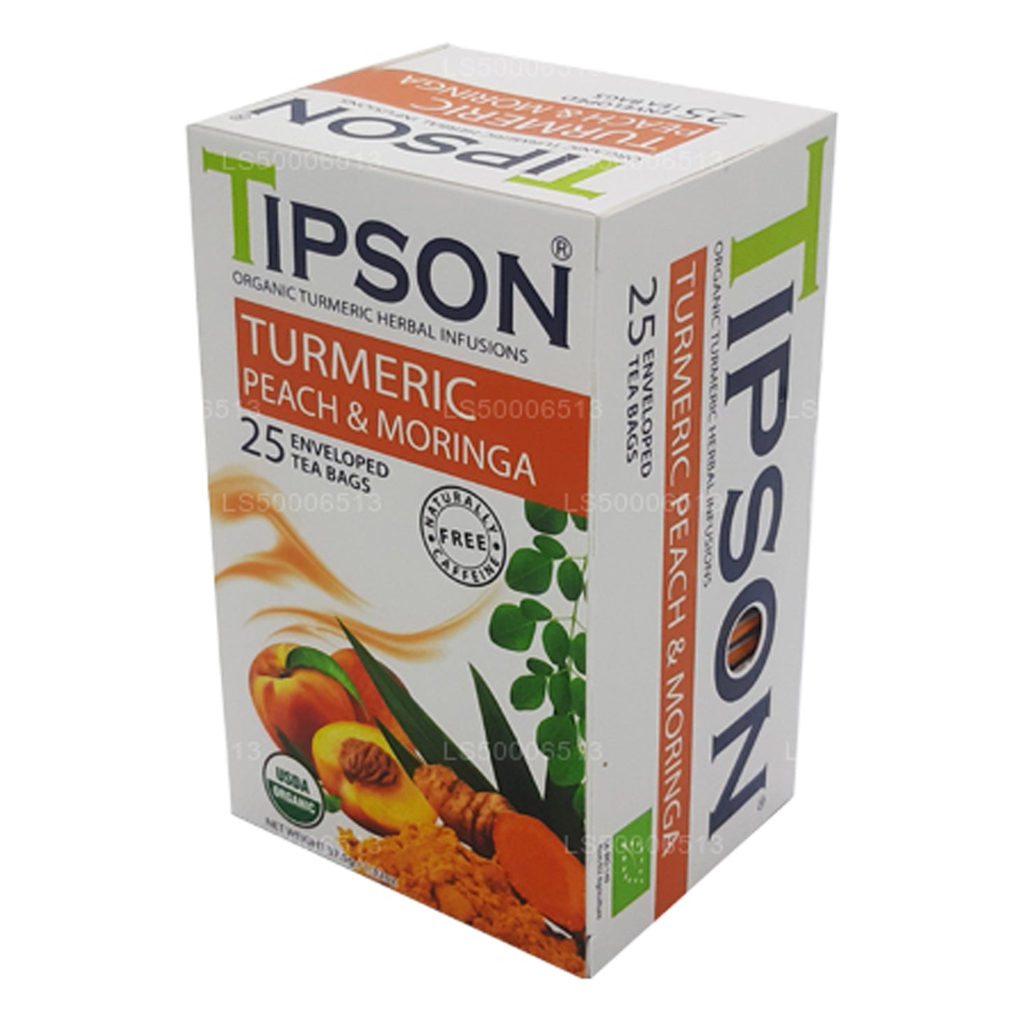 Tipson Tea, curcuma, pêche et moringa biologiques (37,5 g)