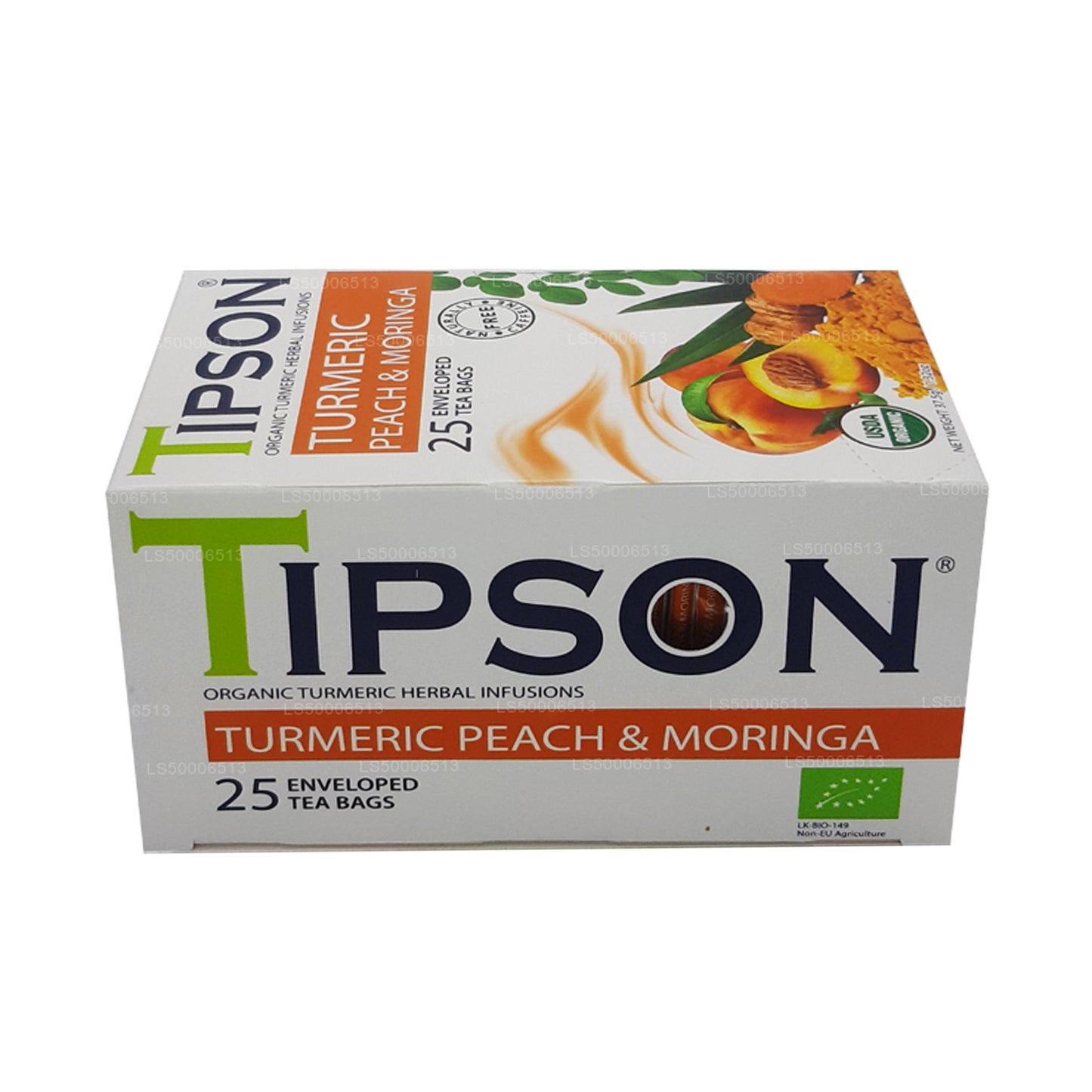 Tipson Tea, curcuma, pêche et moringa biologiques (37,5 g)