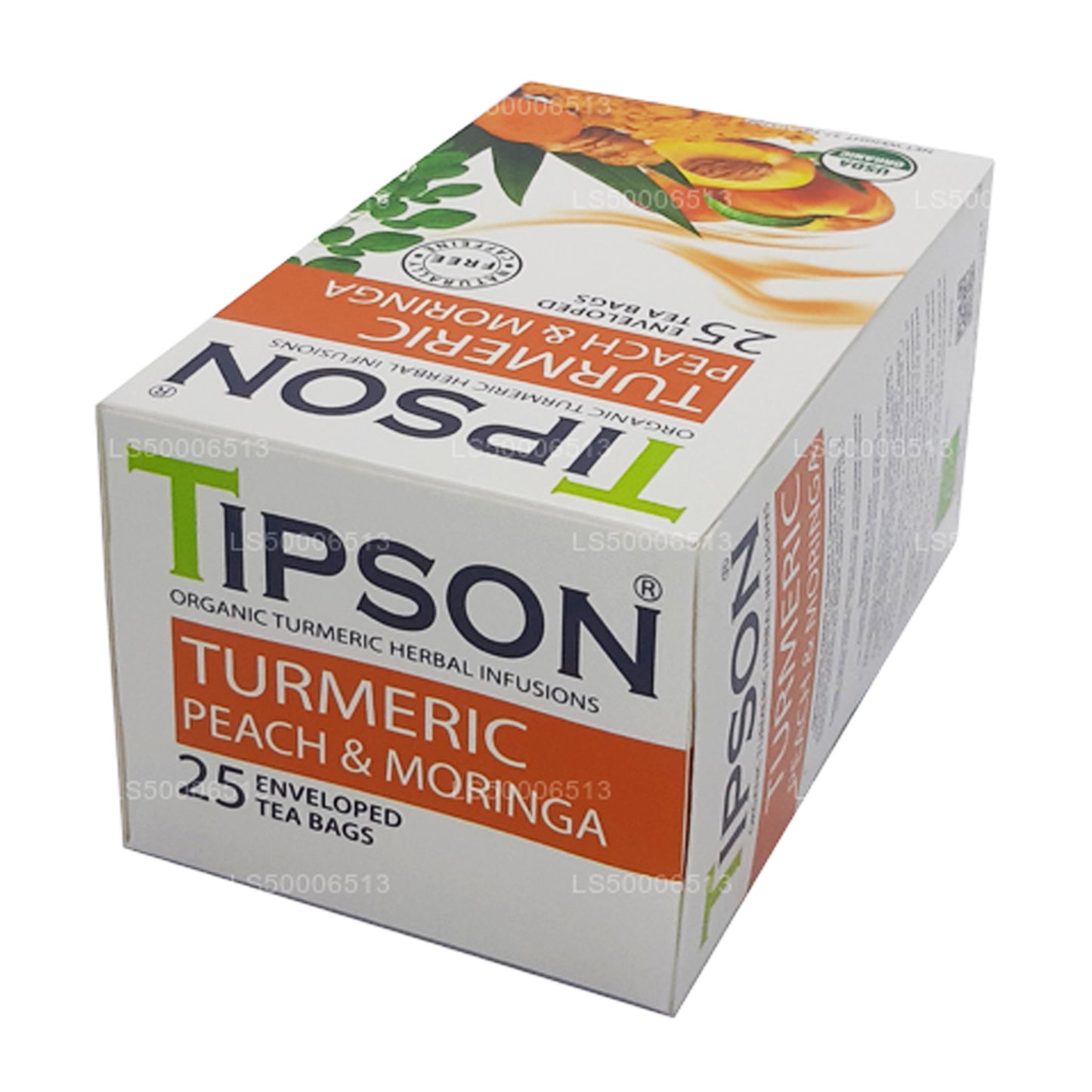 Tipson Tea, curcuma, pêche et moringa biologiques (37,5 g)