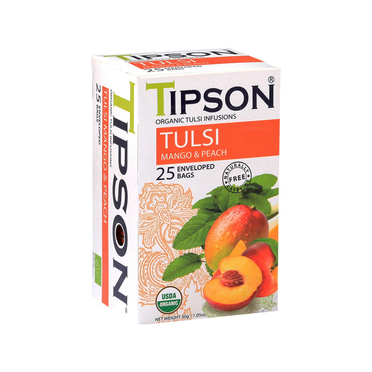 Tipson Tea Tulsi biologique à la mangue et à la pêche (30g)