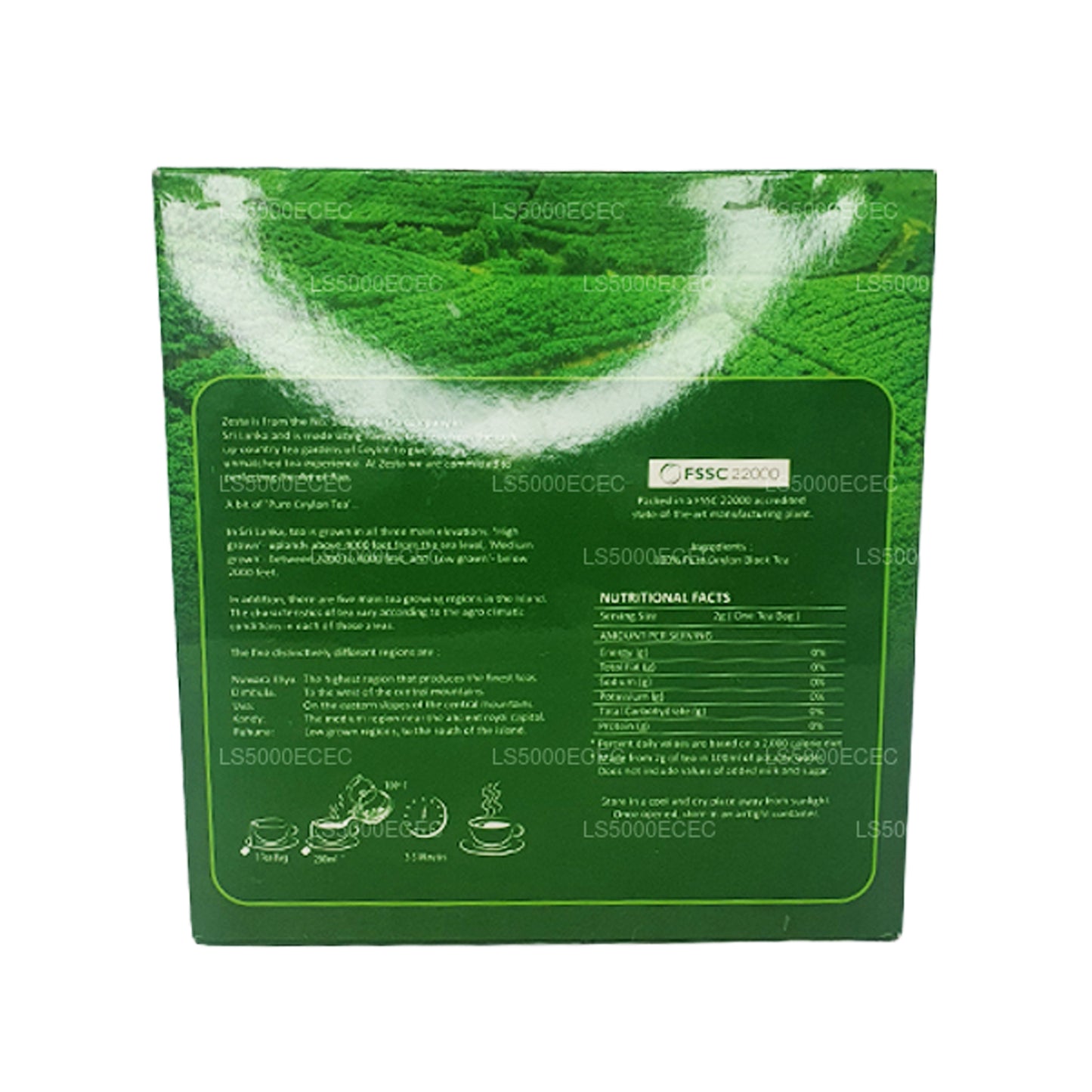 Zesta Real Ceylan Tea (200 g) 100 sachets de thé