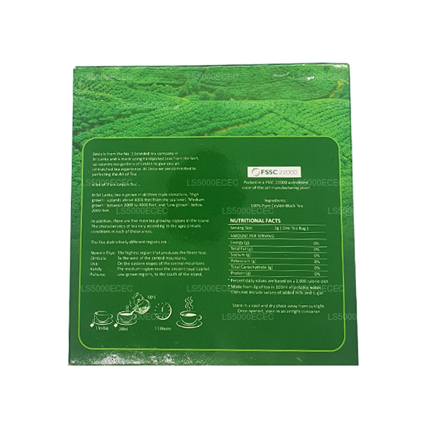 Zesta Real Ceylan Tea (200 g) 100 sachets de thé