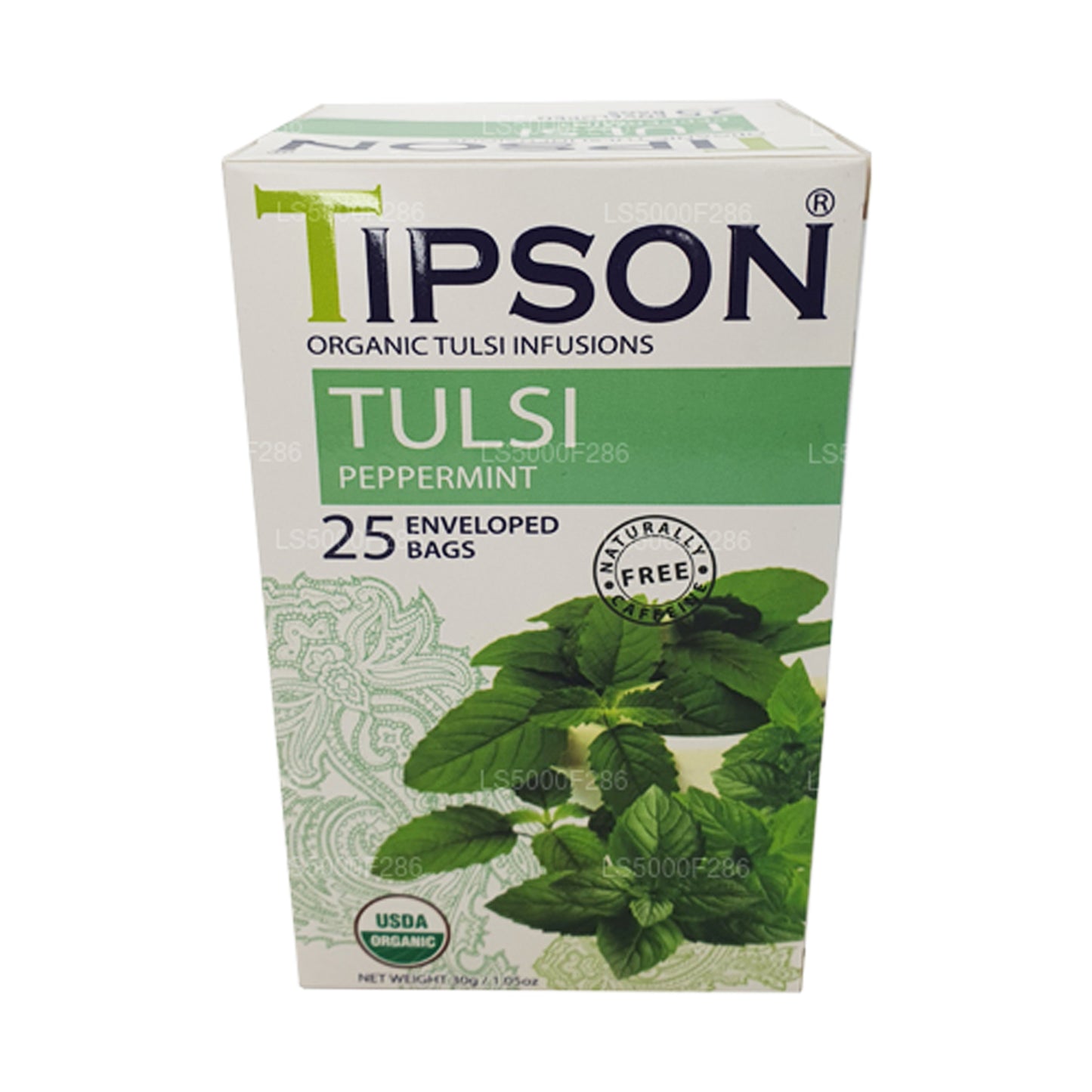 Tulsi biologique Tipson Tea à la menthe poivrée (30g)