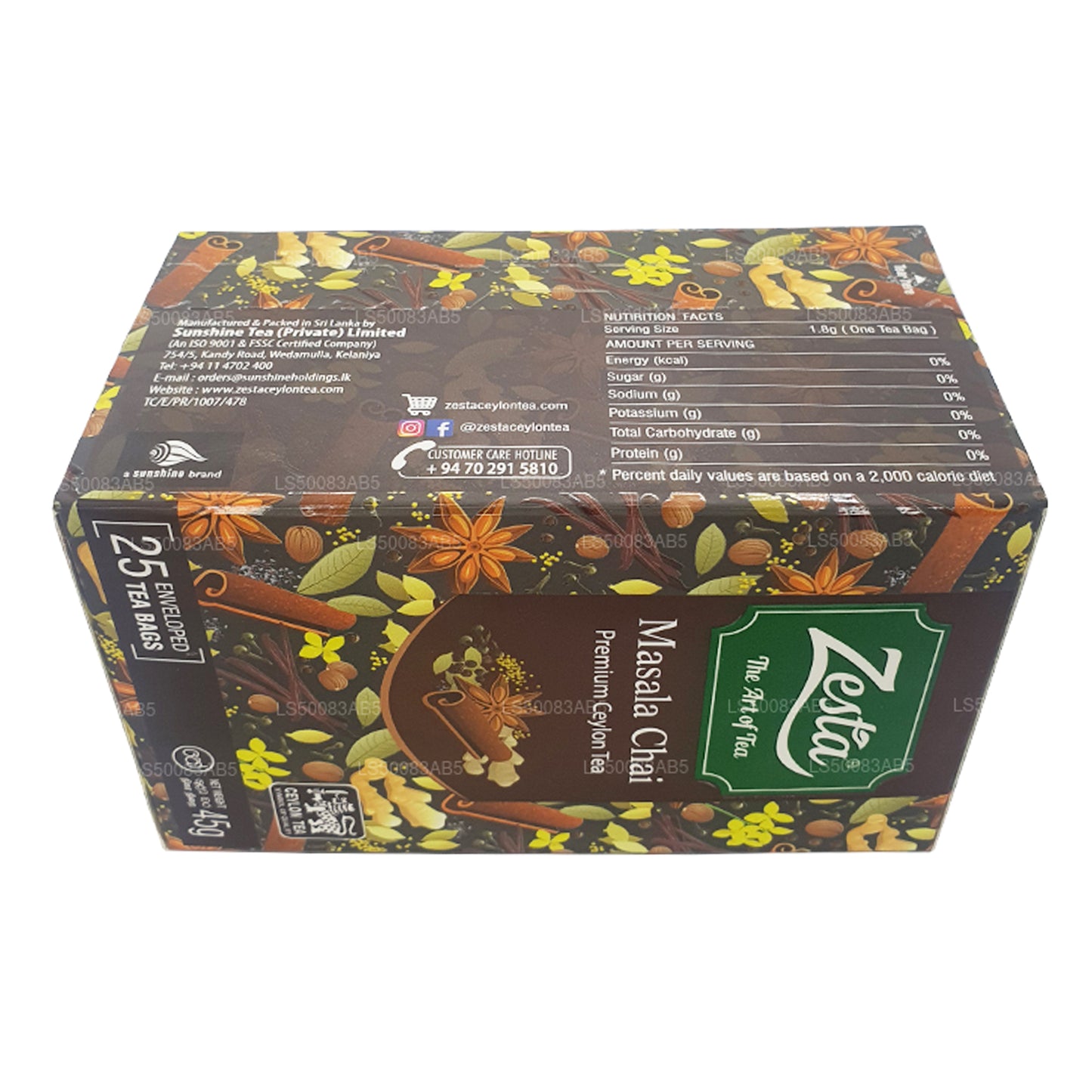 Zesta Masala Chai (45g) 25 sachets de thé