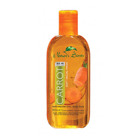 Nettoyant doux pour le visage aux carottes Nature's Secrets (100 ml)