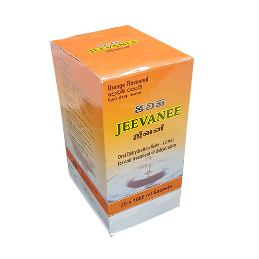 Sels de réhydratation orale à saveur d'orange Jeevanee (25 sachets)