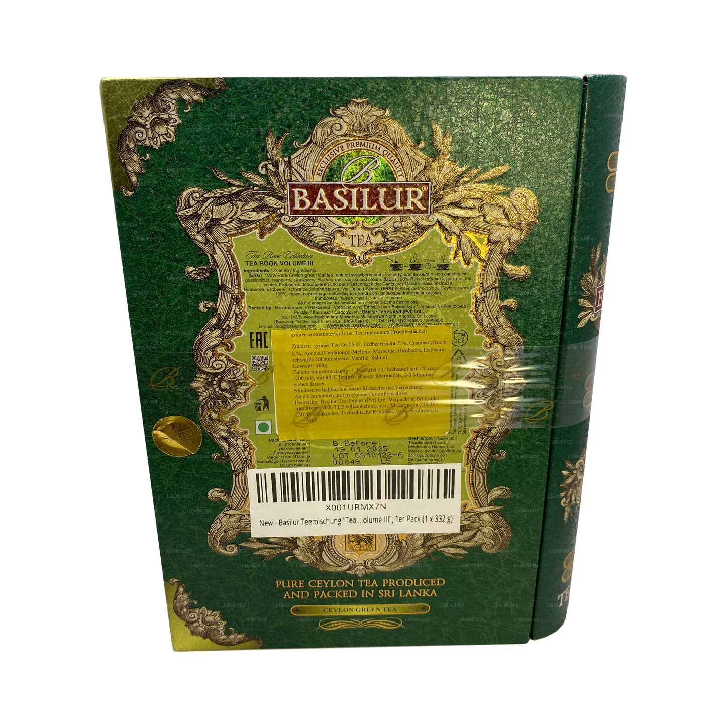 Cahier à thé Basilur « Tea Book Volume III - Vert » (100 g) Caddy