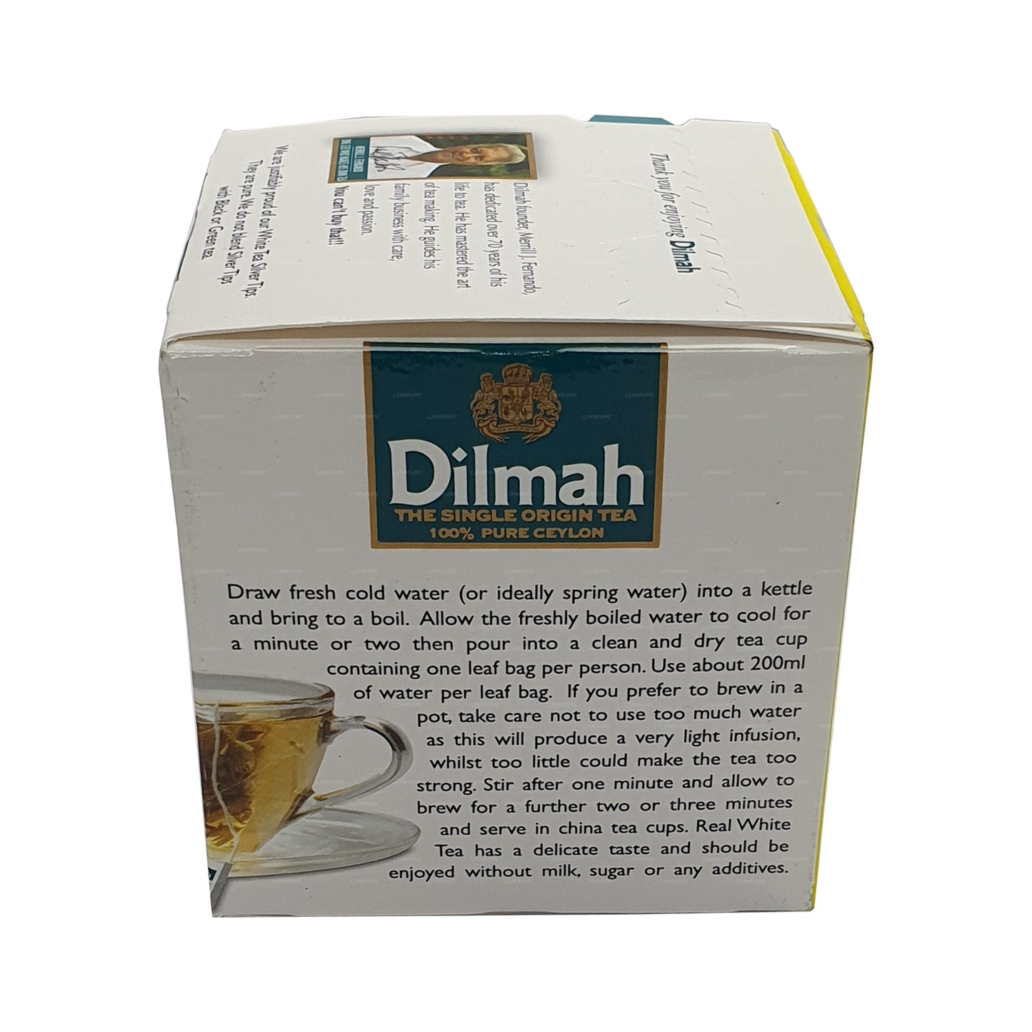 Dilmah Real White Tea Ceylan Silver Tips (20 g) 10 sachets de thé