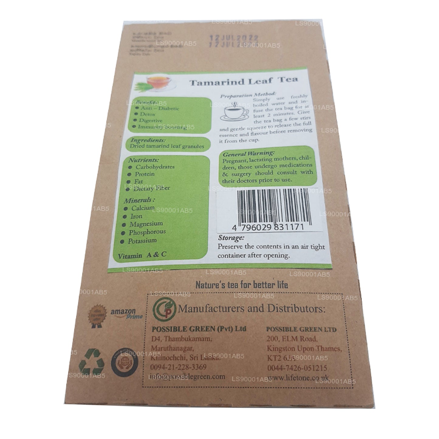 Thé aux feuilles de tamarin Lifetone (40g)