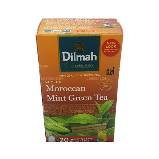 Thé vert à la menthe marocaine Dilmah Ceylan (40g) 20 sachets