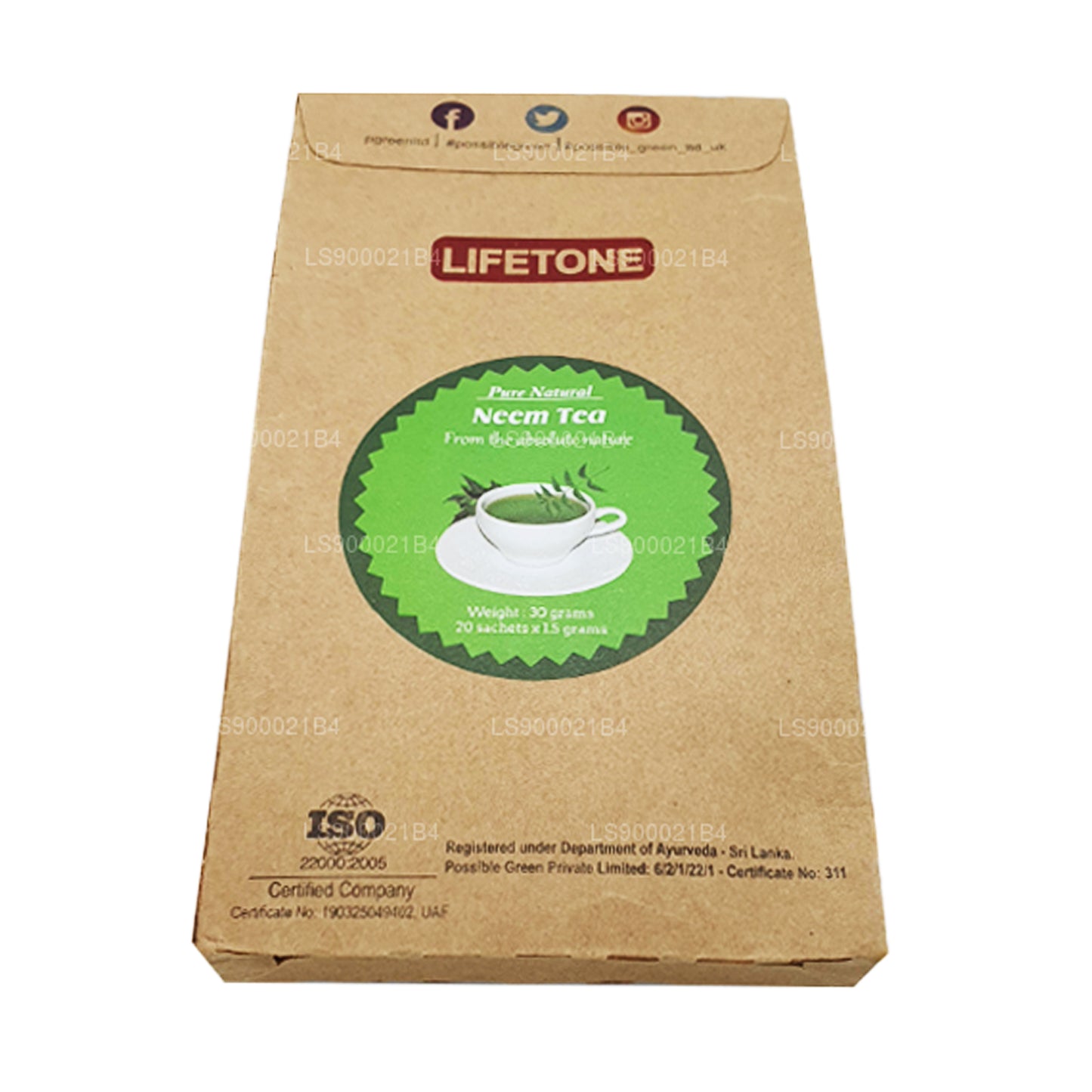 Thé aux feuilles de neem Lifetone (30 g)