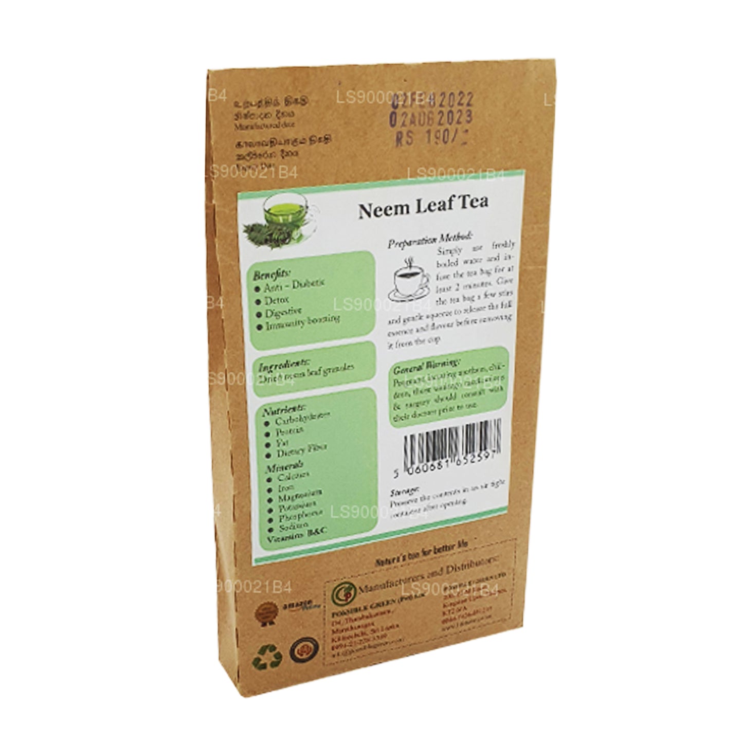 Thé aux feuilles de neem Lifetone (30 g)