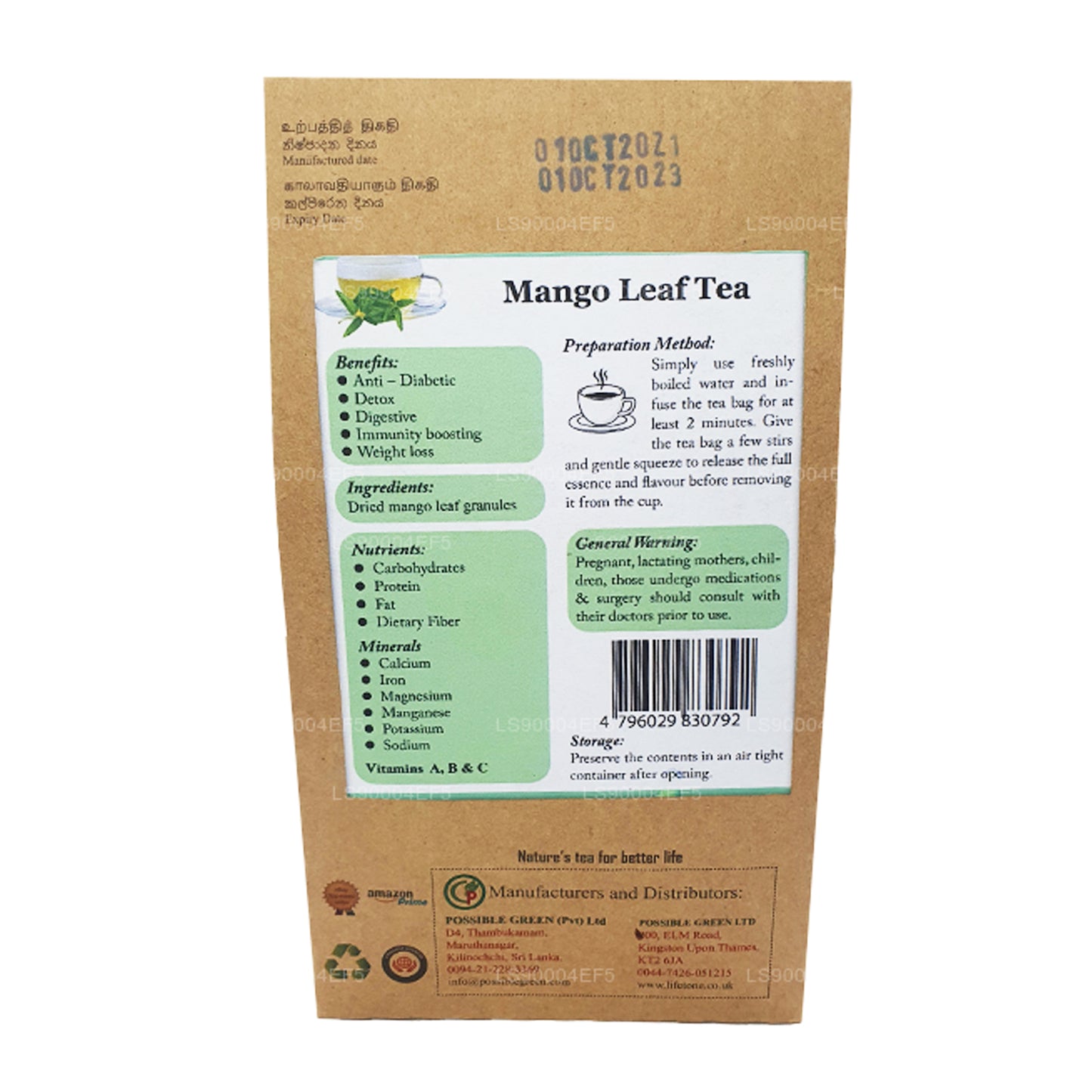 Thé aux feuilles de mangue Lifetone (40g)