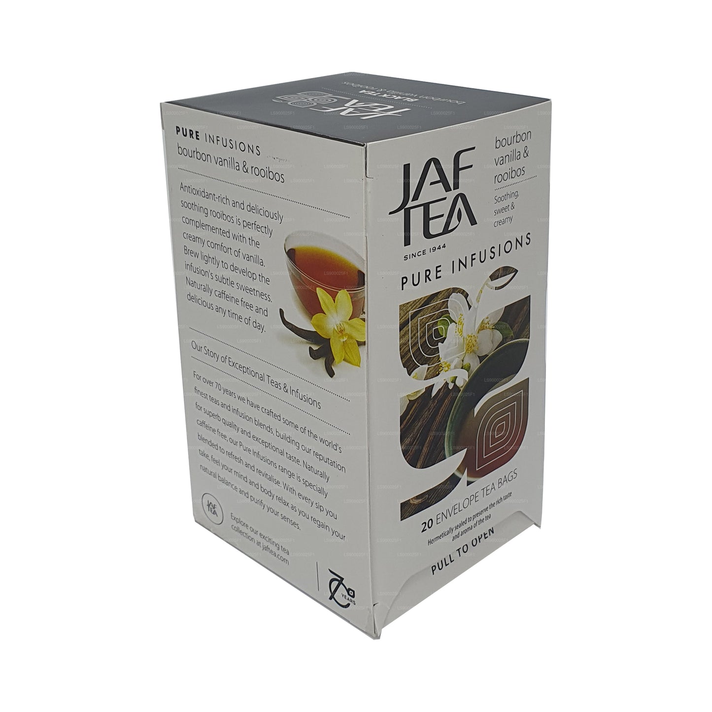 Jaf Tea Pure Infusions Collection Rooibos à la vanille bourbon (30 g) 20 sachets de thé