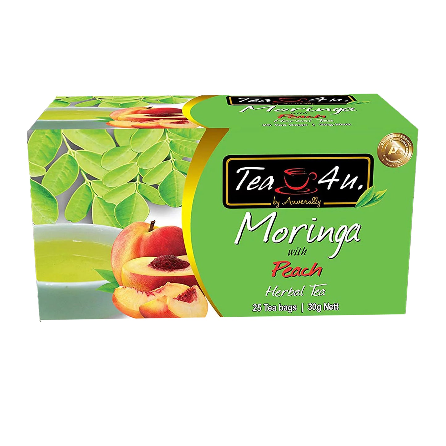 Tea4U Moringa à la pêche (30 g) 25 sachets de thé