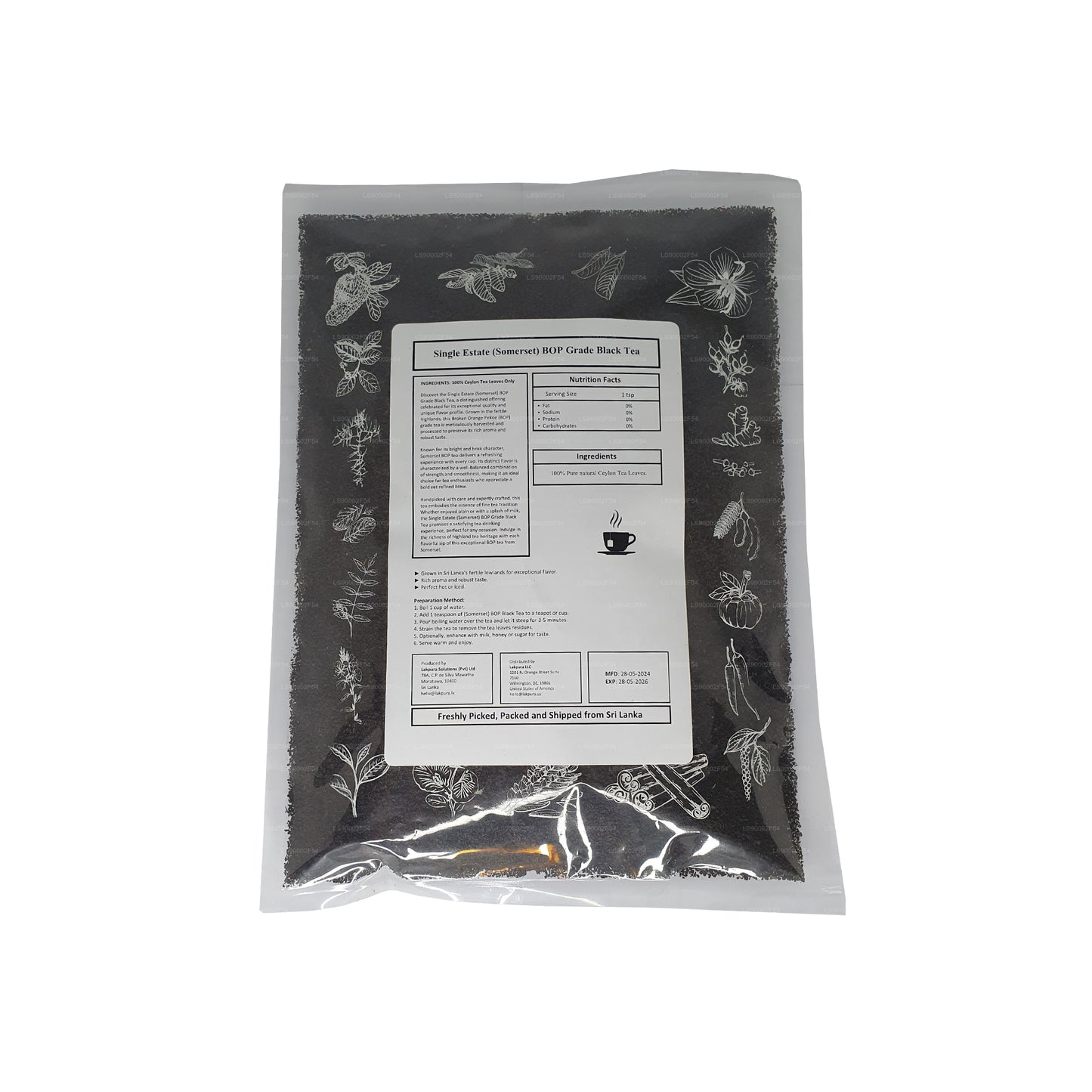 Thé noir de Ceylan Lakpura Single Estate (Somerset) BOP Grade (100 g)