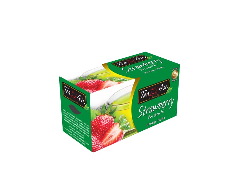 Thé vert à la fraise Tea4U (50 g) 25 sachets de thé