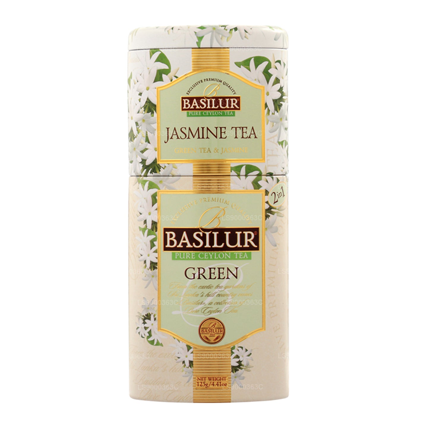 Boîte à fruits et fleurs Basilur « Thé au jasmin/vert » (125 g)