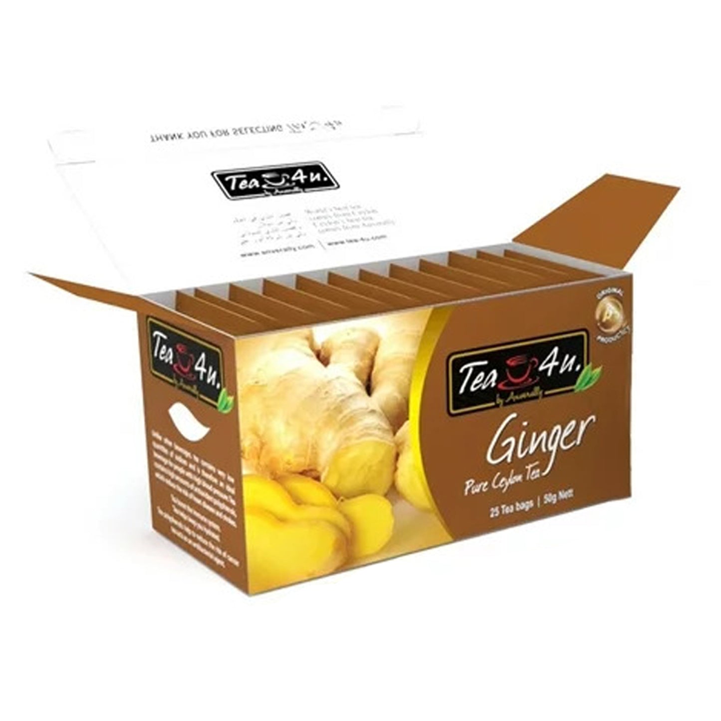 Thé au gingembre Tea4U (50 g) 25 sachets de thé