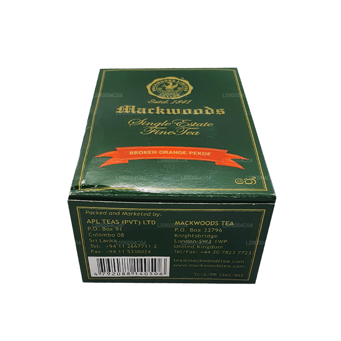 Thé de Ceylan pur Mackwoods Single Estate (BOP) Broken Orange Pekoe (200 g)