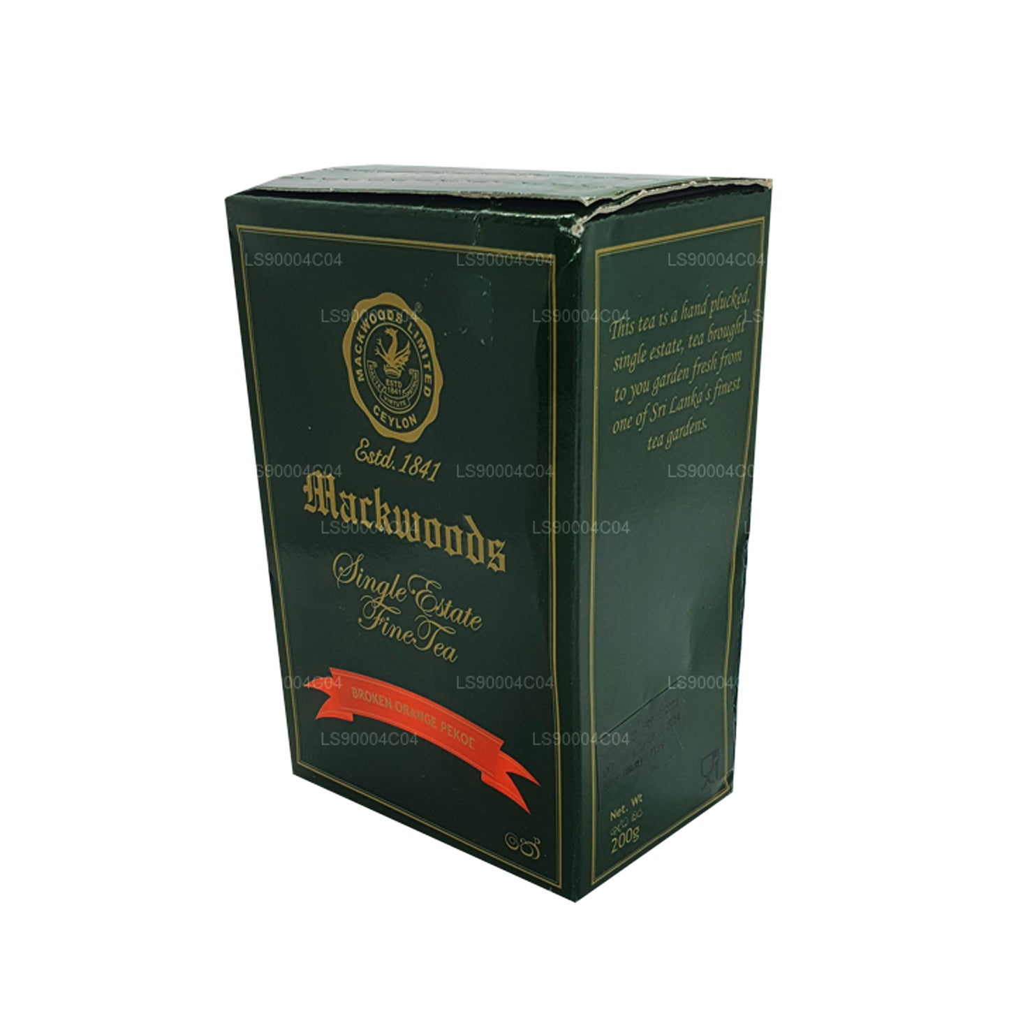 Thé de Ceylan pur Mackwoods Single Estate (BOP) Broken Orange Pekoe (200 g)