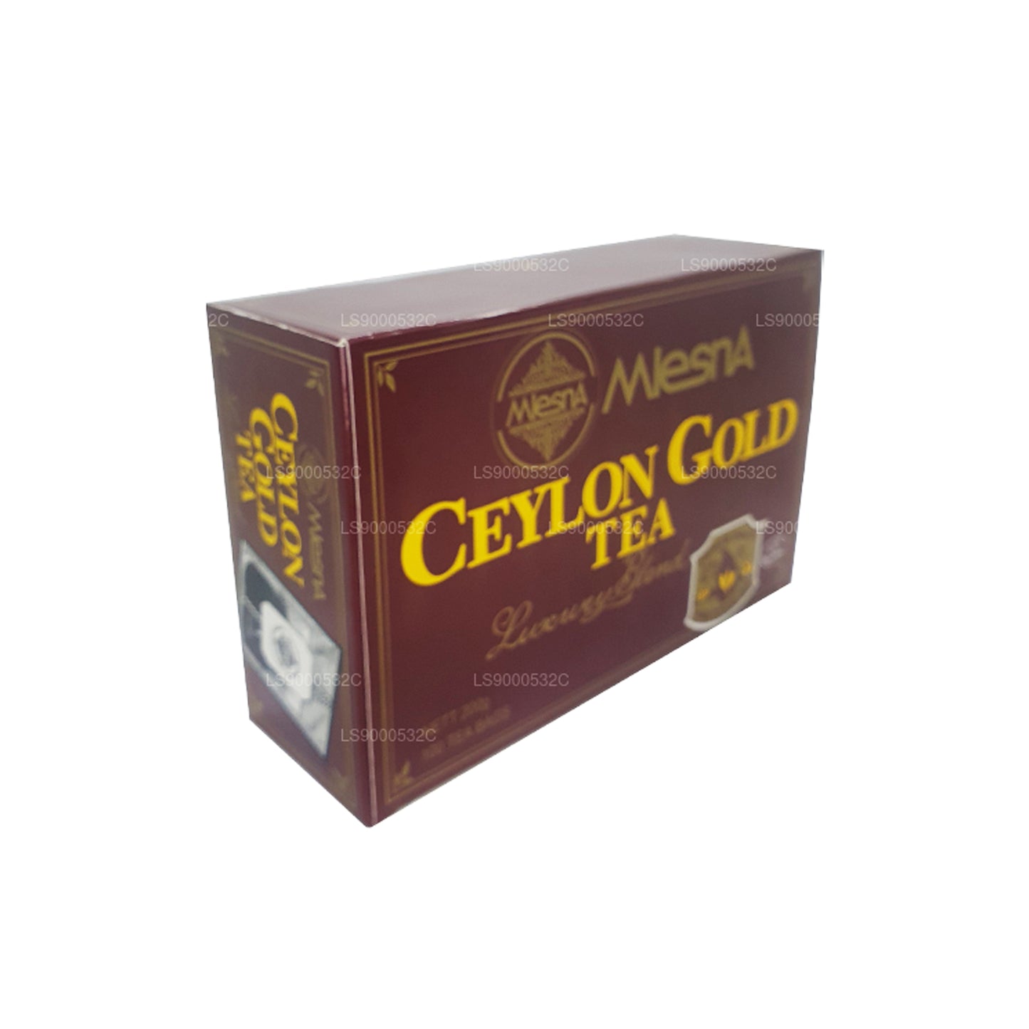 100 sachets de thé Mlesna Tea Ceylon Gold (200 g), ficelle et étiquette
