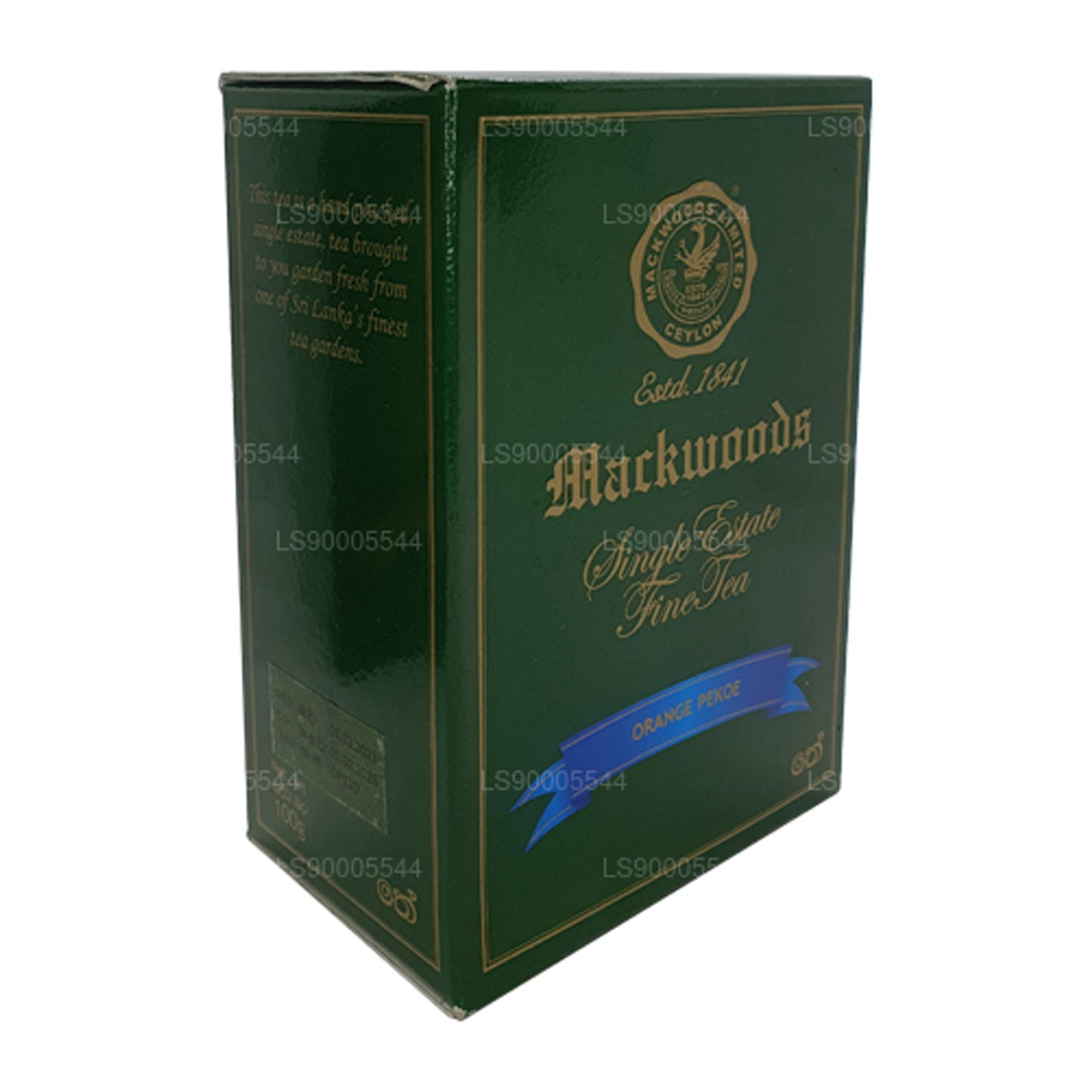 Mackwoods Single Estate, feuille en vrac, orange Pekoe (Op) dans un carton (100 g)