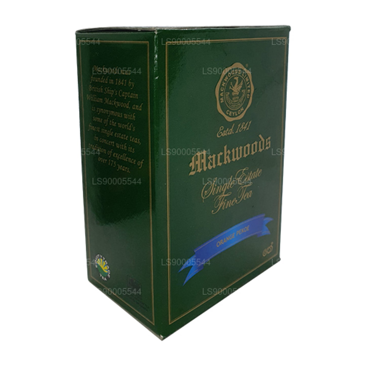 Mackwoods Single Estate, feuille en vrac, orange Pekoe (Op) dans un carton (100 g)