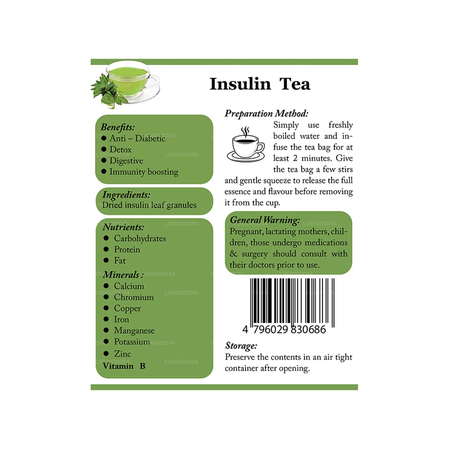 Thé à l'insuline Lifetone (40 g)