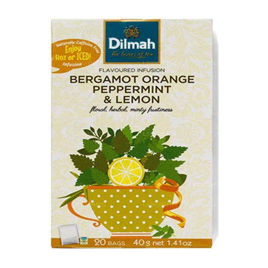 Infusion naturelle Dilmah à la bergamote, à l'orange, à la menthe poivrée et au citron (20 sachets de thé)