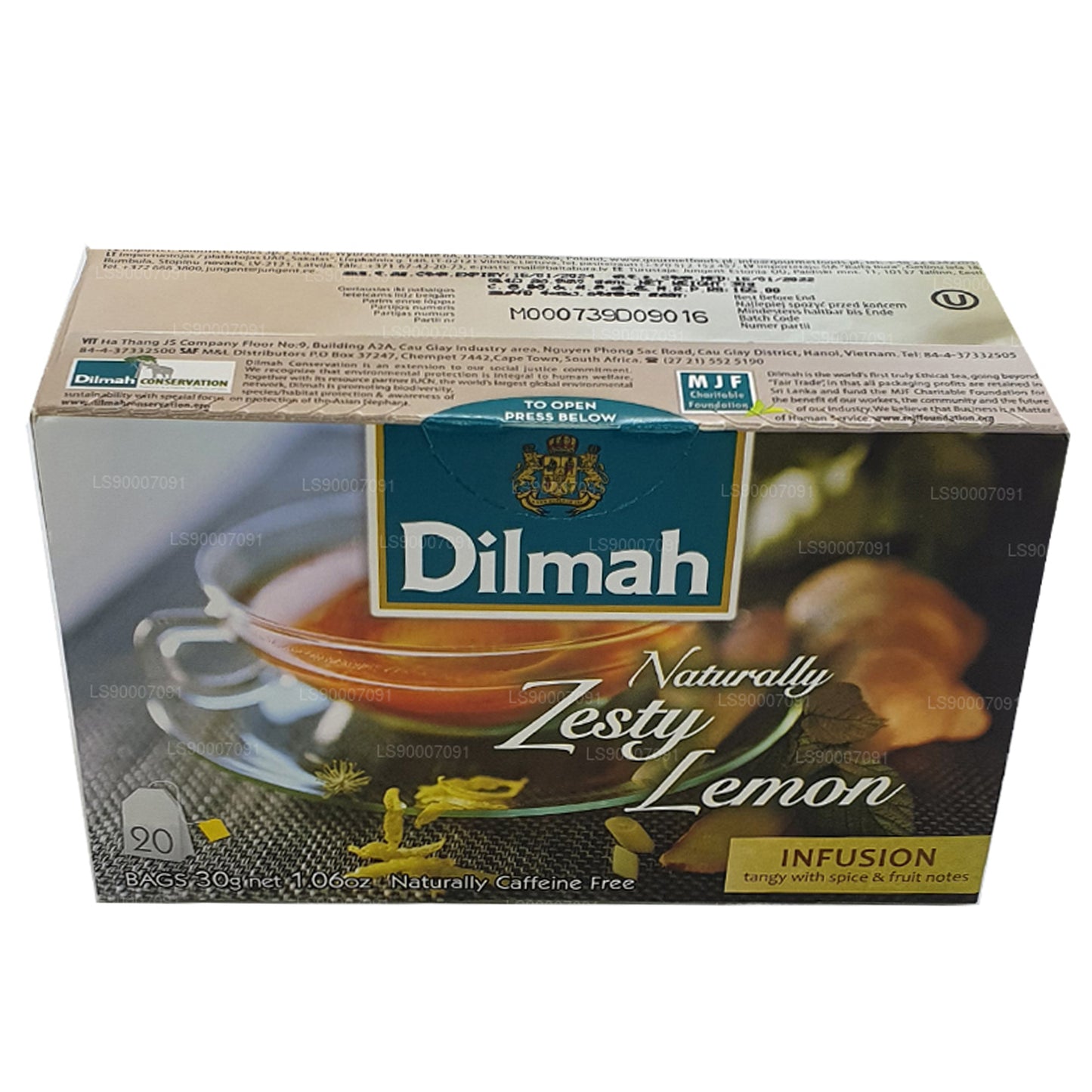 Dilmah Naturally Zesty Lemon (30g) 20 sachets de thé