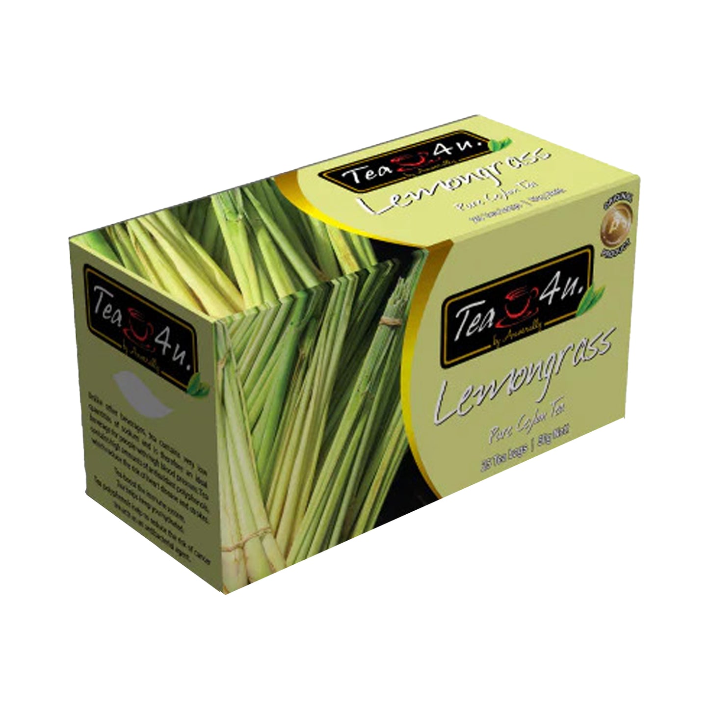 Thé aux herbes Tea4U à la citronnelle (37,5 g) 25 sachets de thé