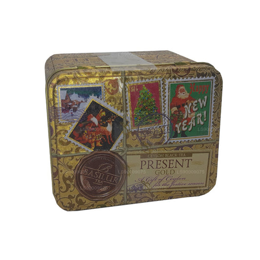 Boîte à thé noire Basilur Present Gold (100 g)