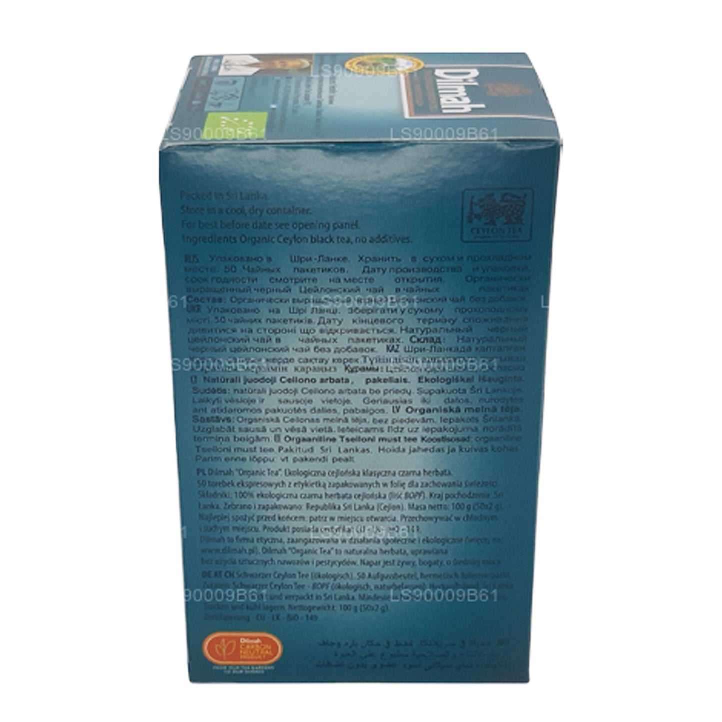 Thé biologique Dilmah (100g) 50 sachets de thé