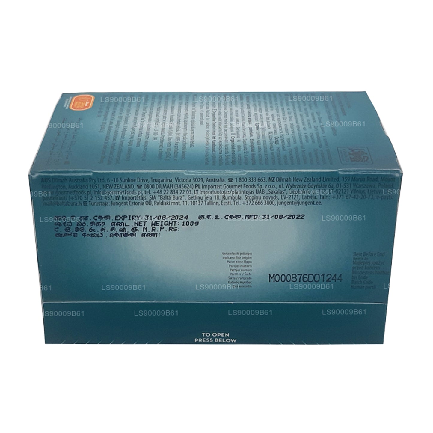 Thé biologique Dilmah (100g) 50 sachets de thé