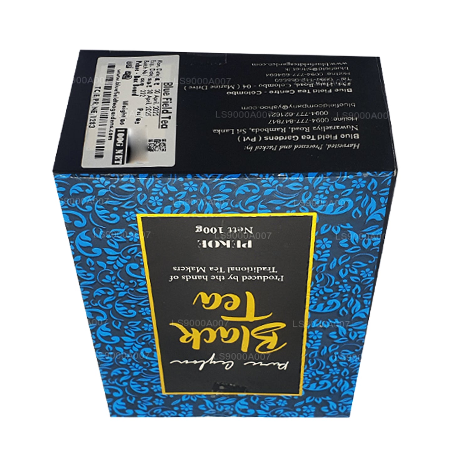 Thé noir en vrac Blue Field Pure Ceylan de qualité PEKOE (100 g)