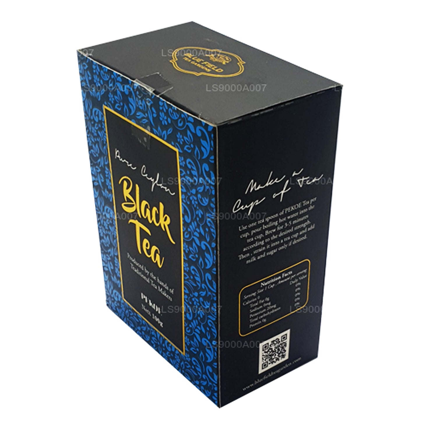 Thé noir en vrac Blue Field Pure Ceylan de qualité PEKOE (100 g)