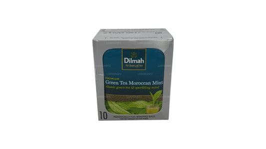 Thé vert à la menthe marocaine Dilmah de qualité supérieure (20 g) emballé individuellement dans du papier aluminium, 10 sachets de thé